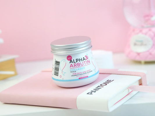 Alpha arbutin collagen scrub